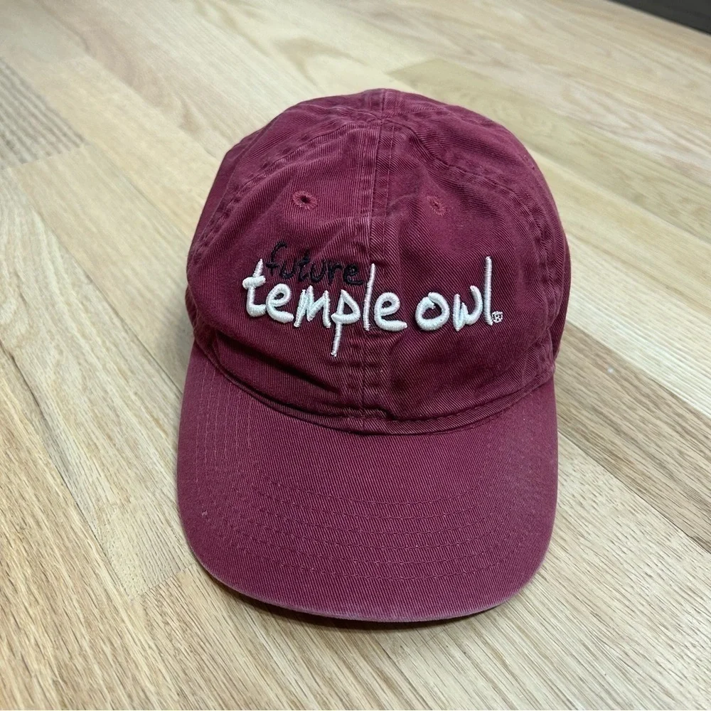 Future Temple Owl Toddler Hat Red Maroon University Baseball Cap